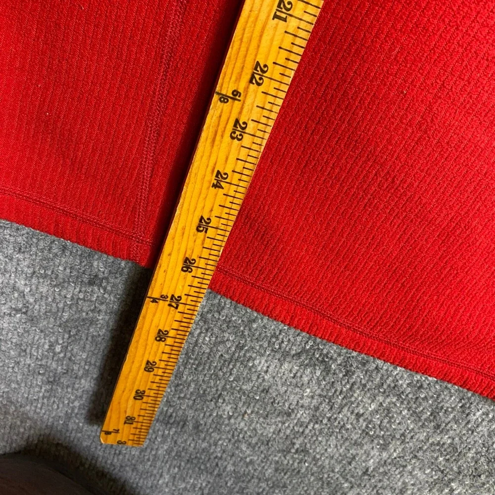 The North Face Mens Small Red‎ Quarter Zip Fleece Pullover Textured Grid Jacket